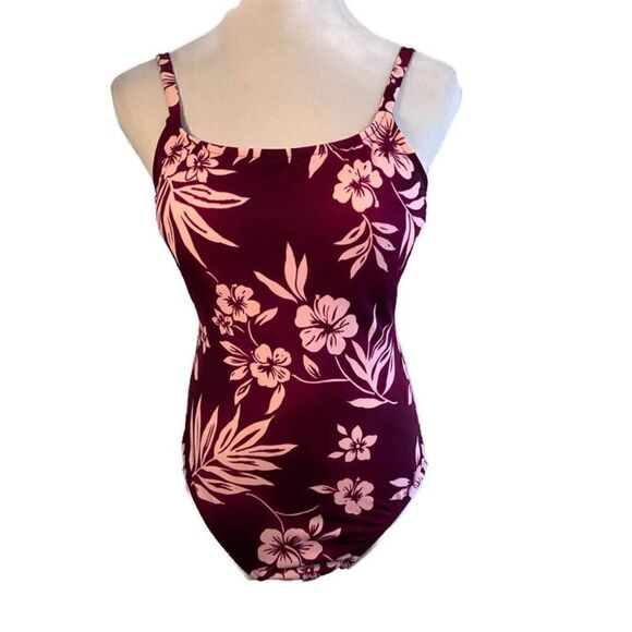 Leileni Floral One Piece Bathing Suit Sz 12 - Picture 1 of 6